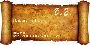 Babos Egbert névjegykártya